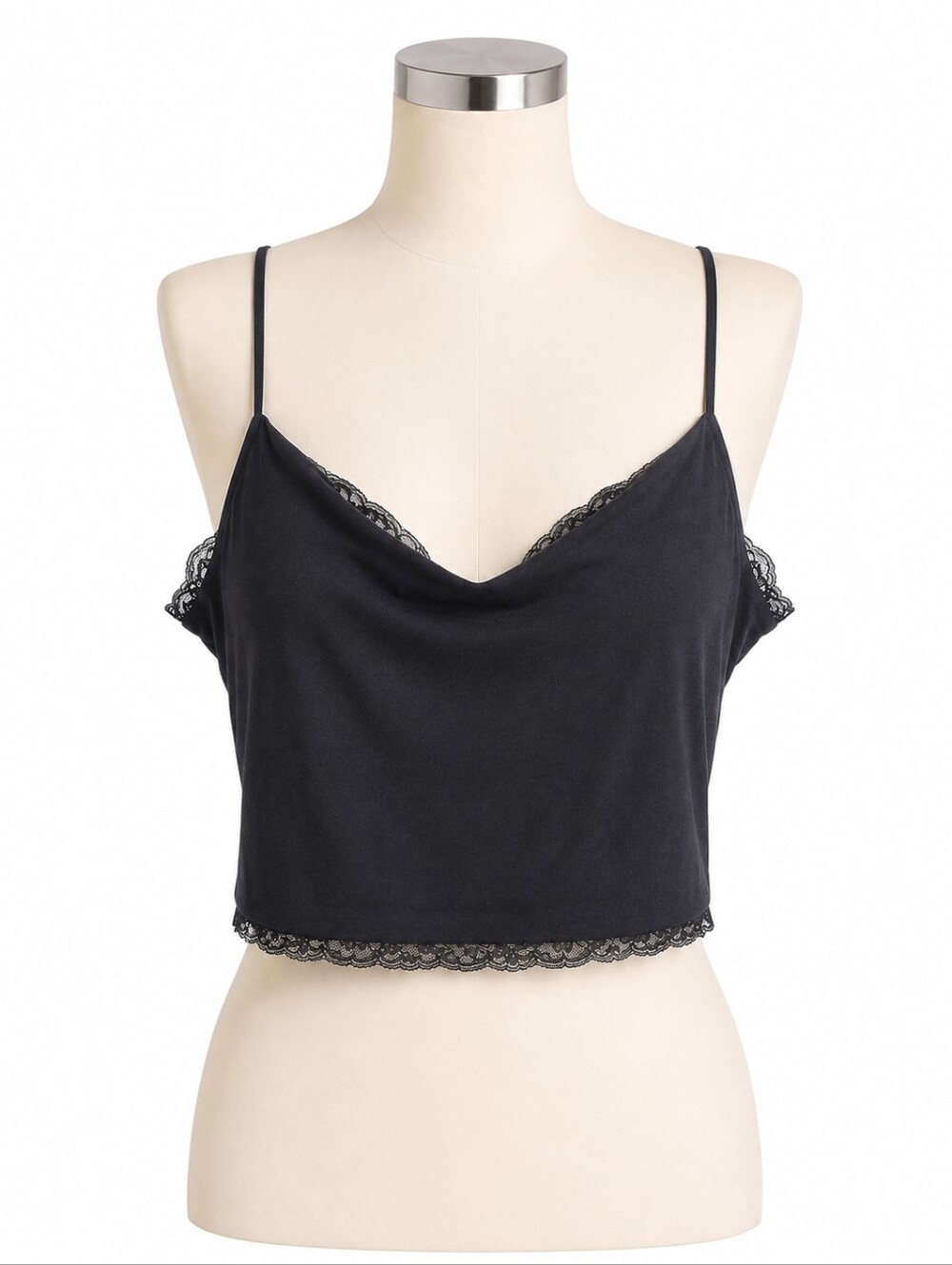Victoria's Secret NWT Black Stretchy Lace Camisole Tank Top Sz XL Pajama Shirt